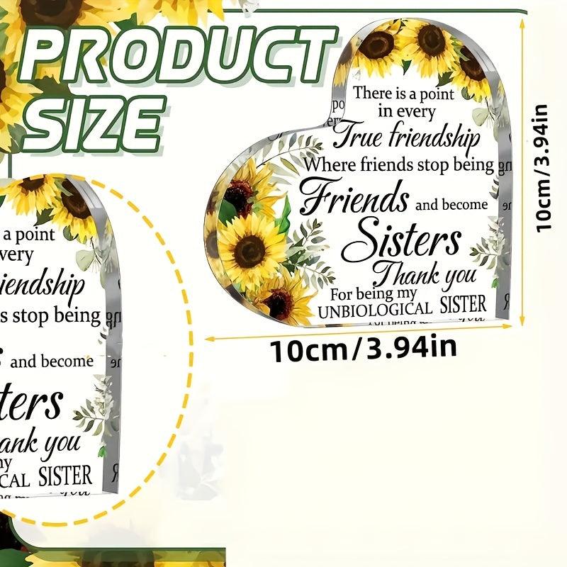 Acrylic Heart Sunflower Decoration Gift for Friendship