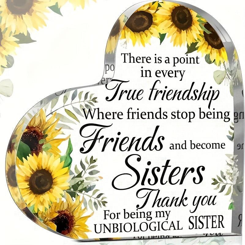 Acrylic Heart Sunflower Decoration Gift for Friendship