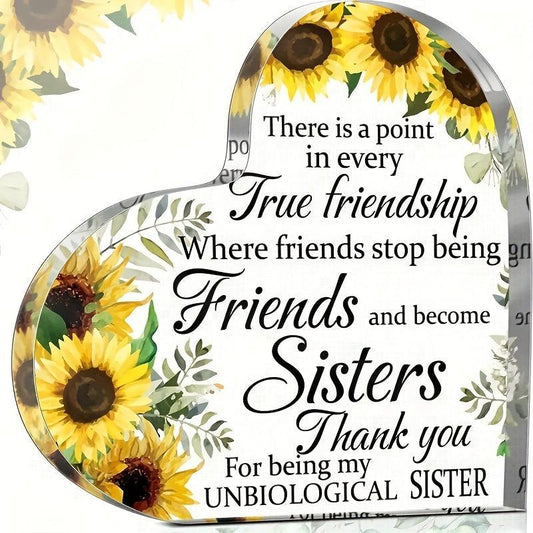 Acrylic Heart Sunflower Decoration Gift for Friendship