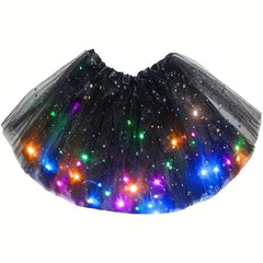 LED Glowing Light Flower Princess Tutu Skirts for Girls