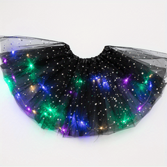 LED Glowing Light Flower Princess Tutu Skirts for Girls