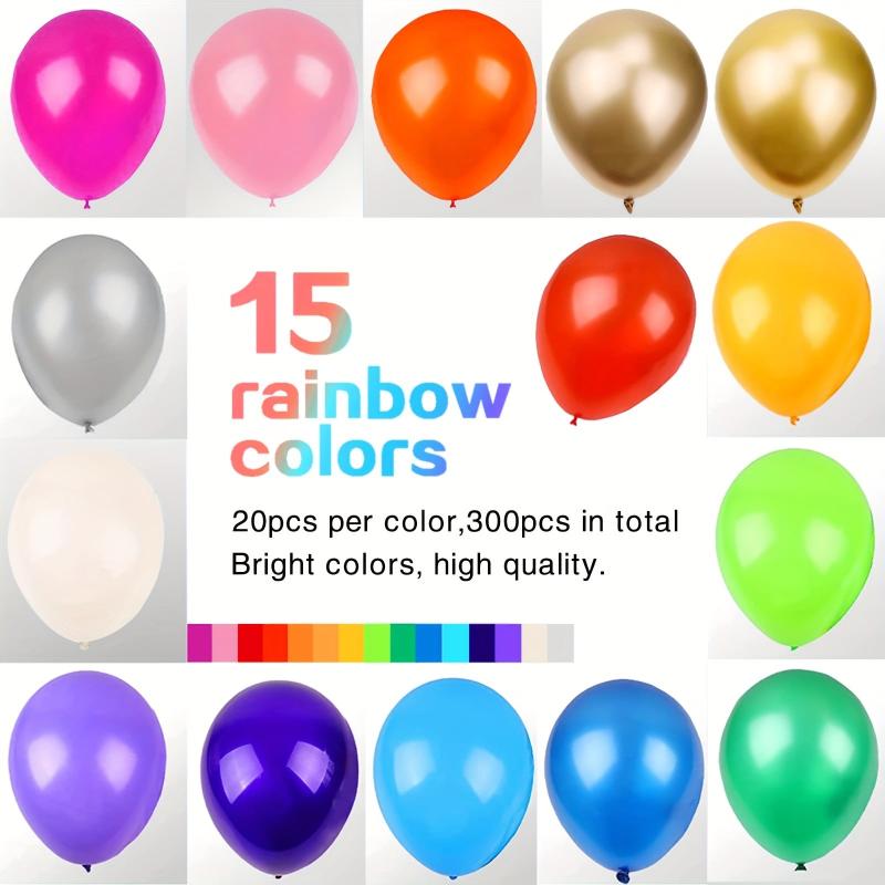 300pcs 25 4 Cm Rainbow Balloons | 15 Colors | Helium or Air Use
