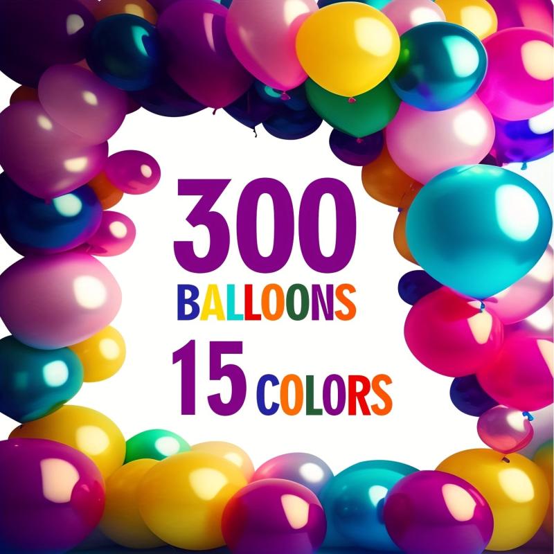 300pcs 25 4 Cm Rainbow Balloons | 15 Colors | Helium or Air Use