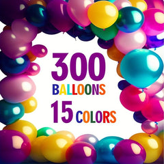 300pcs 25 4 Cm Rainbow Balloons | 15 Colors | Helium or Air Use