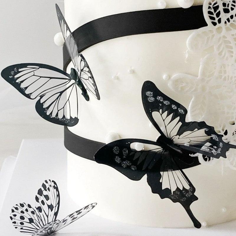 3D Butterfly Cake Topper Dark Queen Wedding Cake Decoration