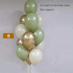 15pcs Avocado Green Balloon Bouquet Set for Party Decoration