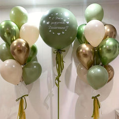 15pcs Avocado Green Balloon Bouquet Set for Party Decoration