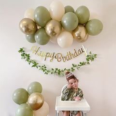 15pcs Avocado Green Balloon Bouquet Set for Party Decoration