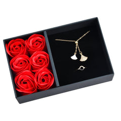 Eternal Rose Jewelry Box Necklace with Artificial Flowers