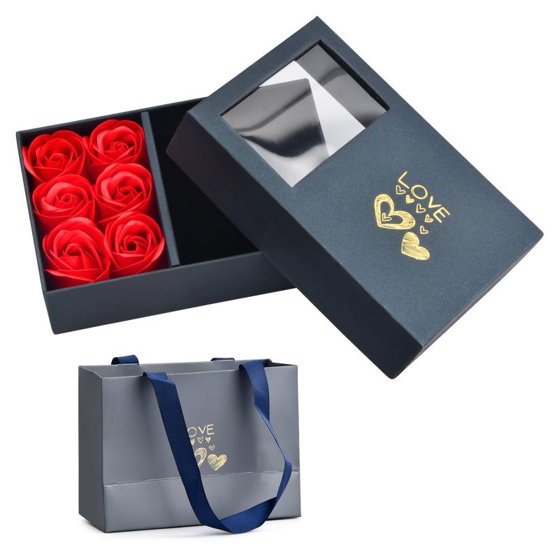 Eternal Rose Jewelry Box Necklace with Artificial Flowers