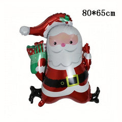 Christmas Foil Balloons Set Elk Snowman Santa Xmas Tree 2024 New Year