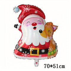 Christmas Foil Balloons Set Elk Snowman Santa Xmas Tree 2024 New Year
