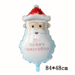 Christmas Foil Balloons Set Elk Snowman Santa Xmas Tree 2024 New Year