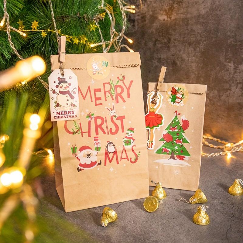 12pcs Christmas Wrapper Bags Ribbon Drawstring Bags Gift Drawstring Pockets Cand