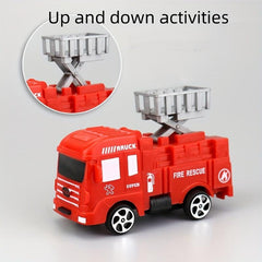 4pcs Fire Truck Cake Topper Set for Birthday Parties and Small