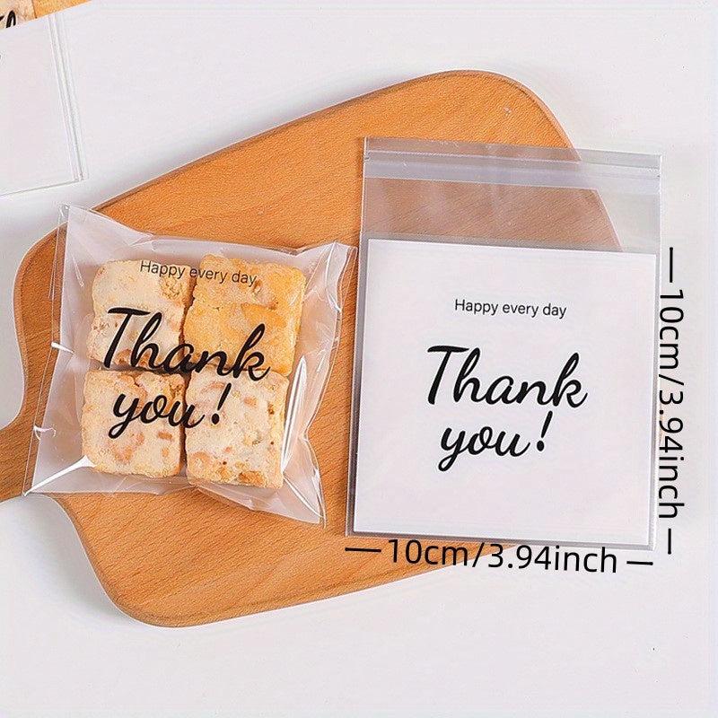 100pcs Self Adhesive Biscuit Bag for Food Packaging and Baking Supplies