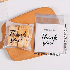 100pcs Self Adhesive Biscuit Bag for Food Packaging and Baking Supplies