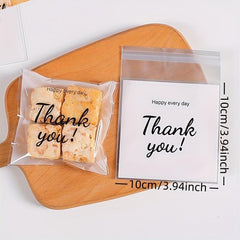 100pcs Self Adhesive Biscuit Bag for Food Packaging and Baking Supplies
