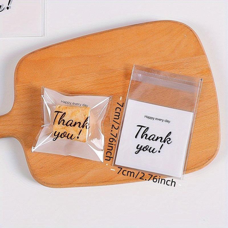 100pcs Self Adhesive Biscuit Bag for Food Packaging and Baking Supplies