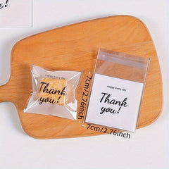 100pcs Self Adhesive Biscuit Bag for Food Packaging and Baking Supplies