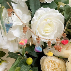 50pcs 10 Shapes Clear Glass Jars with Cork Stoppers Tiny Wishing Bottles