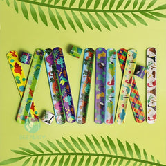 10pcs Dinosaur Jurassic Slap Bracelets for Party