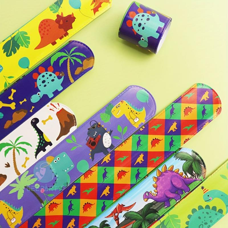 10pcs Dinosaur Jurassic Slap Bracelets for Party