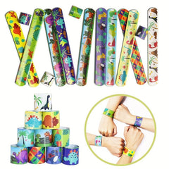 10pcs Dinosaur Jurassic Slap Bracelets for Party