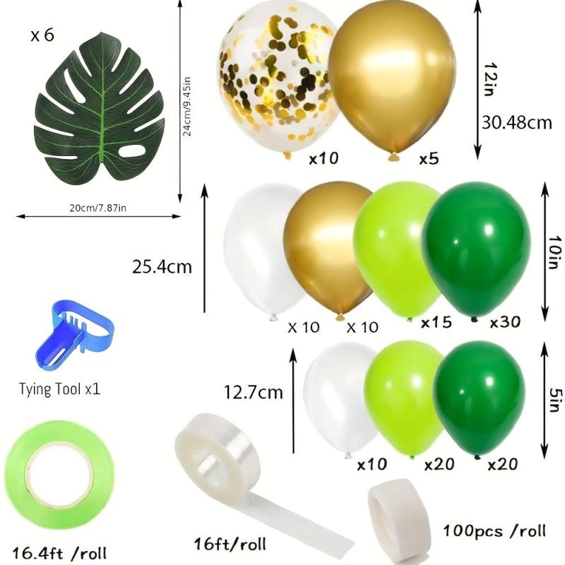 140pcs Green Balloon Garland Arch Kit Jungle Safari Party Baloon