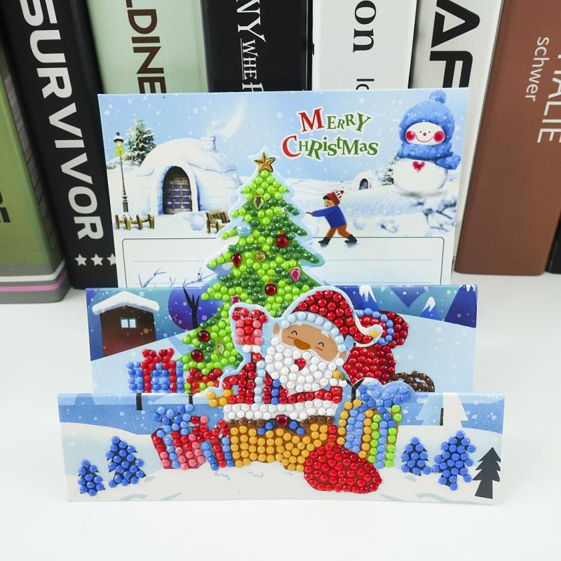 8pcs Christmas Diamond Painting Set 5D DIY Rhinestone Santa Claus Winter Painted