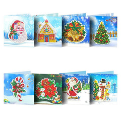 8pcs Christmas Diamond Painting Set 5D DIY Rhinestone Santa Claus Winter Painted