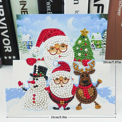 8pcs Christmas Diamond Painting Set 5D DIY Rhinestone Santa Claus Winter Painted
