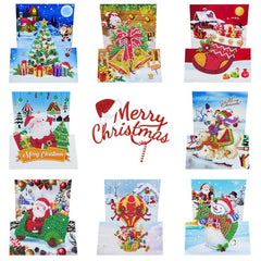 8pcs Christmas Diamond Painting Set 5D DIY Rhinestone Santa Claus Winter Painted