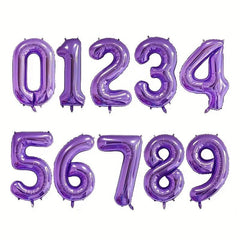 Purple Number Aluminum Film Balloon Party Decoration Supplies