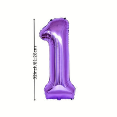 Purple Number Aluminum Film Balloon Party Decoration Supplies