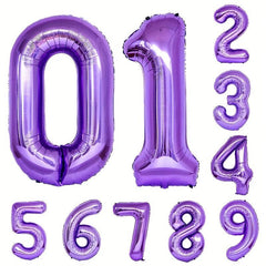 Purple Number Aluminum Film Balloon Party Decoration Supplies