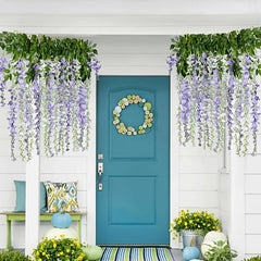 12pcs Violet Purple Vine Flower Realistic Simulated Wedding Home Tabletop Decor