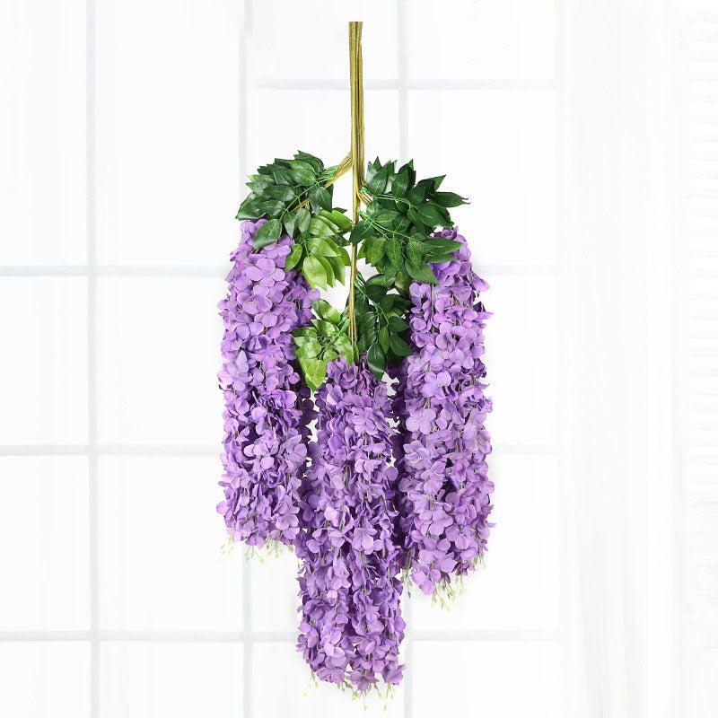 12pcs Violet Purple Vine Flower Realistic Simulated Wedding Home Tabletop Decor
