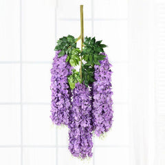 12pcs Violet Purple Vine Flower Realistic Simulated Wedding Home Tabletop Decor