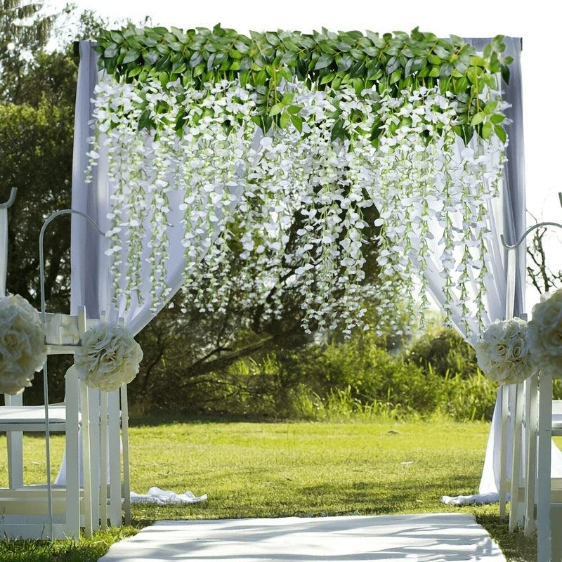 12pcs Violet Purple Vine Flower Realistic Simulated Wedding Home Tabletop Decor