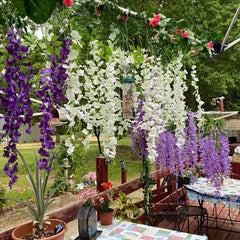12pcs Violet Purple Vine Flower Realistic Simulated Wedding Home Tabletop Decor