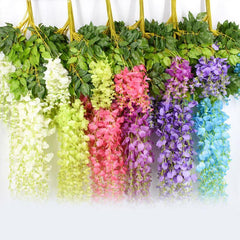 12pcs Violet Purple Vine Flower Realistic Simulated Wedding Home Tabletop Decor