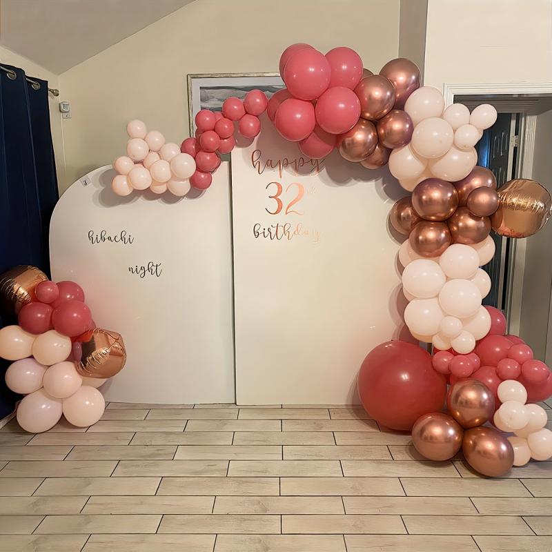 Rose Golden Balloons Garland Arch Kit & 4D Latex Balloons