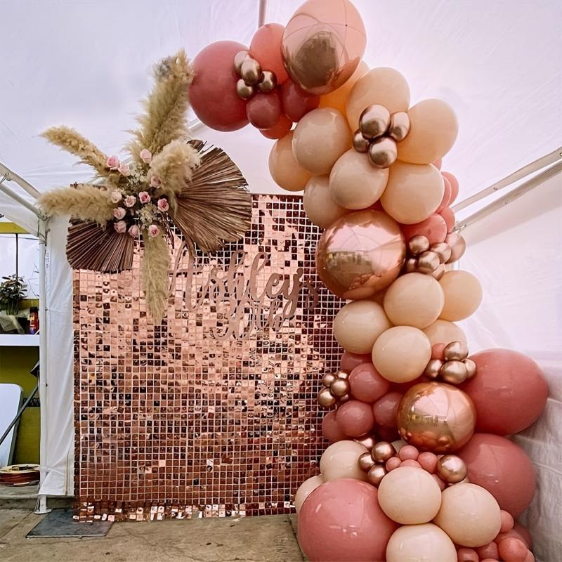 Rose Golden Balloons Garland Arch Kit & 4D Latex Balloons