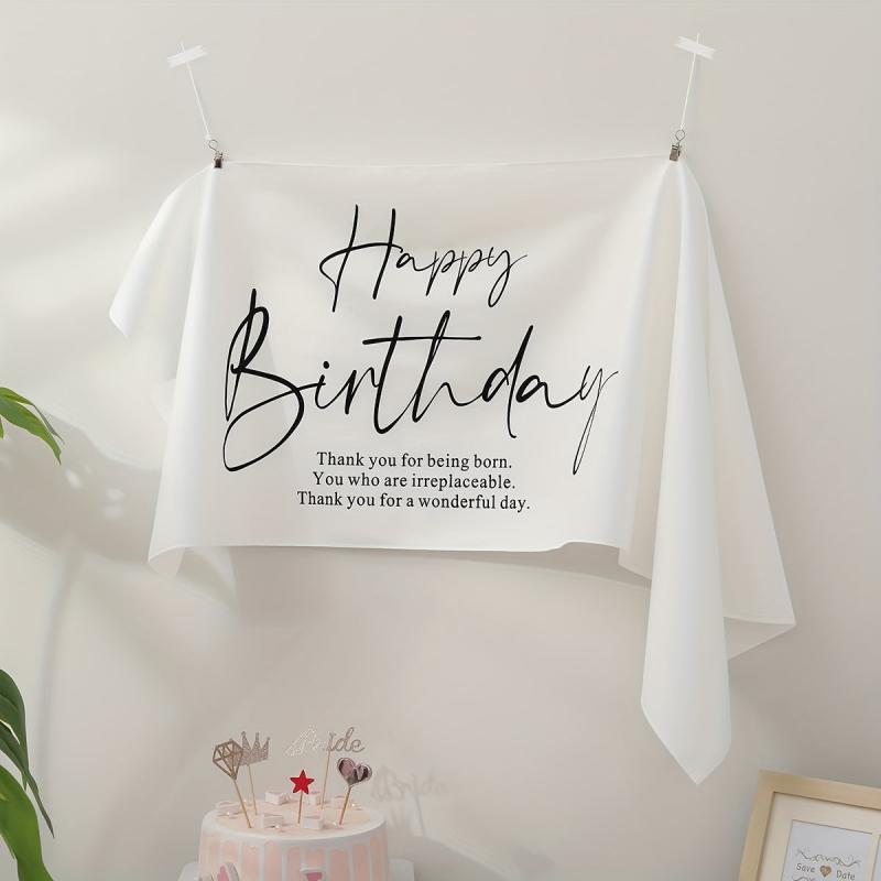 Happy Birthday Hanging Cloth Poster Party Decoration Forest Theme