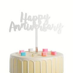 1pc 1 3mm Happy Anniversary Cake Topper Acrylic Cake Decoration