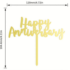 1pc 1 3mm Happy Anniversary Cake Topper Acrylic Cake Decoration
