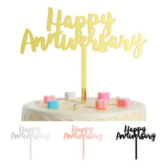 1pc 1 3mm Happy Anniversary Cake Topper Acrylic Cake Decoration