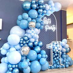 Metallic Silver Balloon Garland Arch Kit 125PCS Latex Balloons