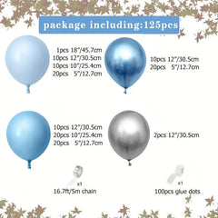 Metallic Silver Balloon Garland Arch Kit 125PCS Latex Balloons
